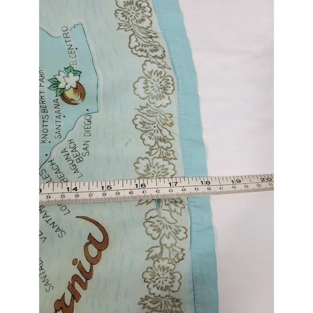 MCM  California Map Mid Century Half Apron Tie Back‎  Blue Green